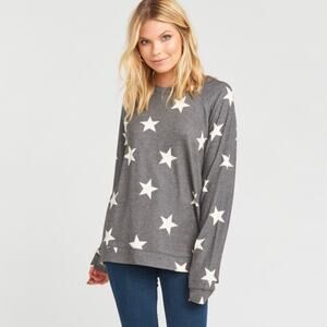 Show Me Your Mumu Grey Stars Snuggle Sweatshirt M